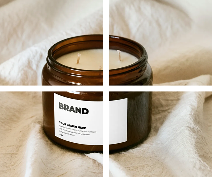 A candle is sitting on top of a table.